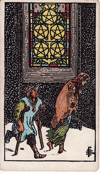 Five of Pentacles tarot card